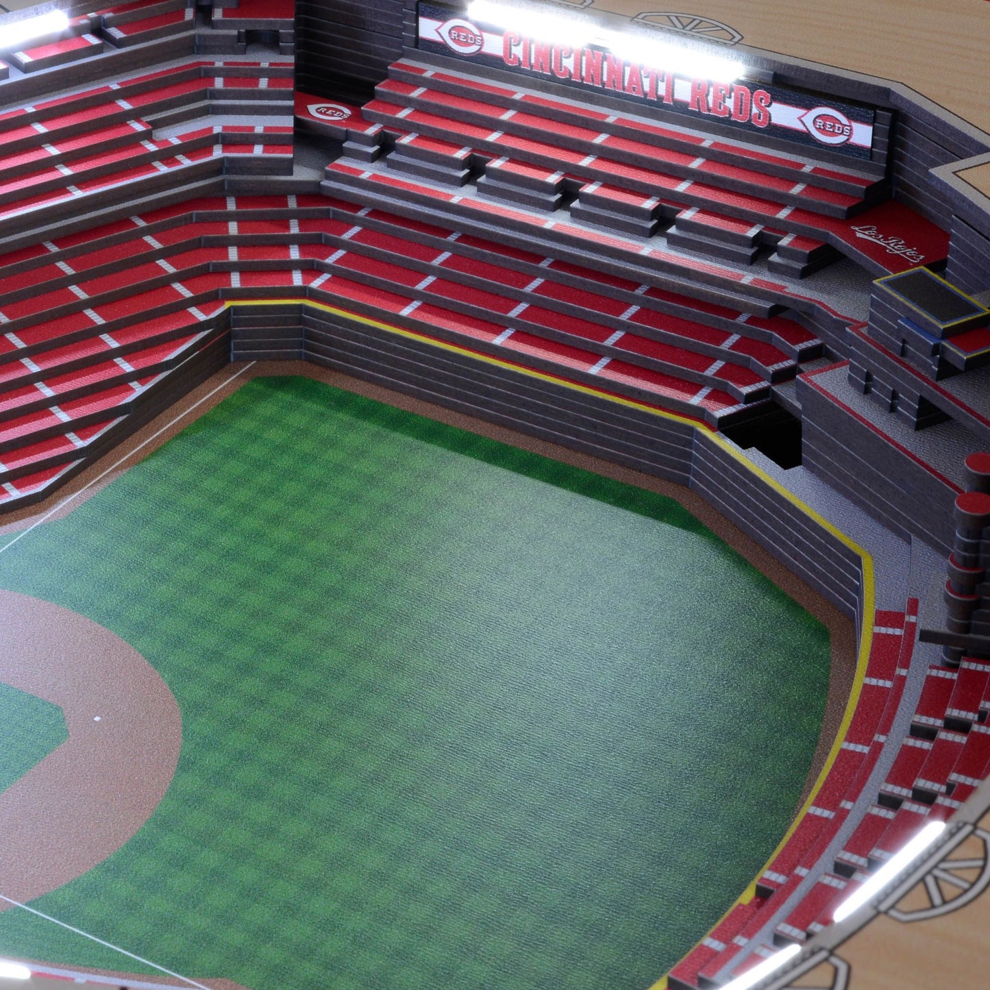 YouTheFan Cincinnati Reds 25-Layer Stadium Views Lighted End Table