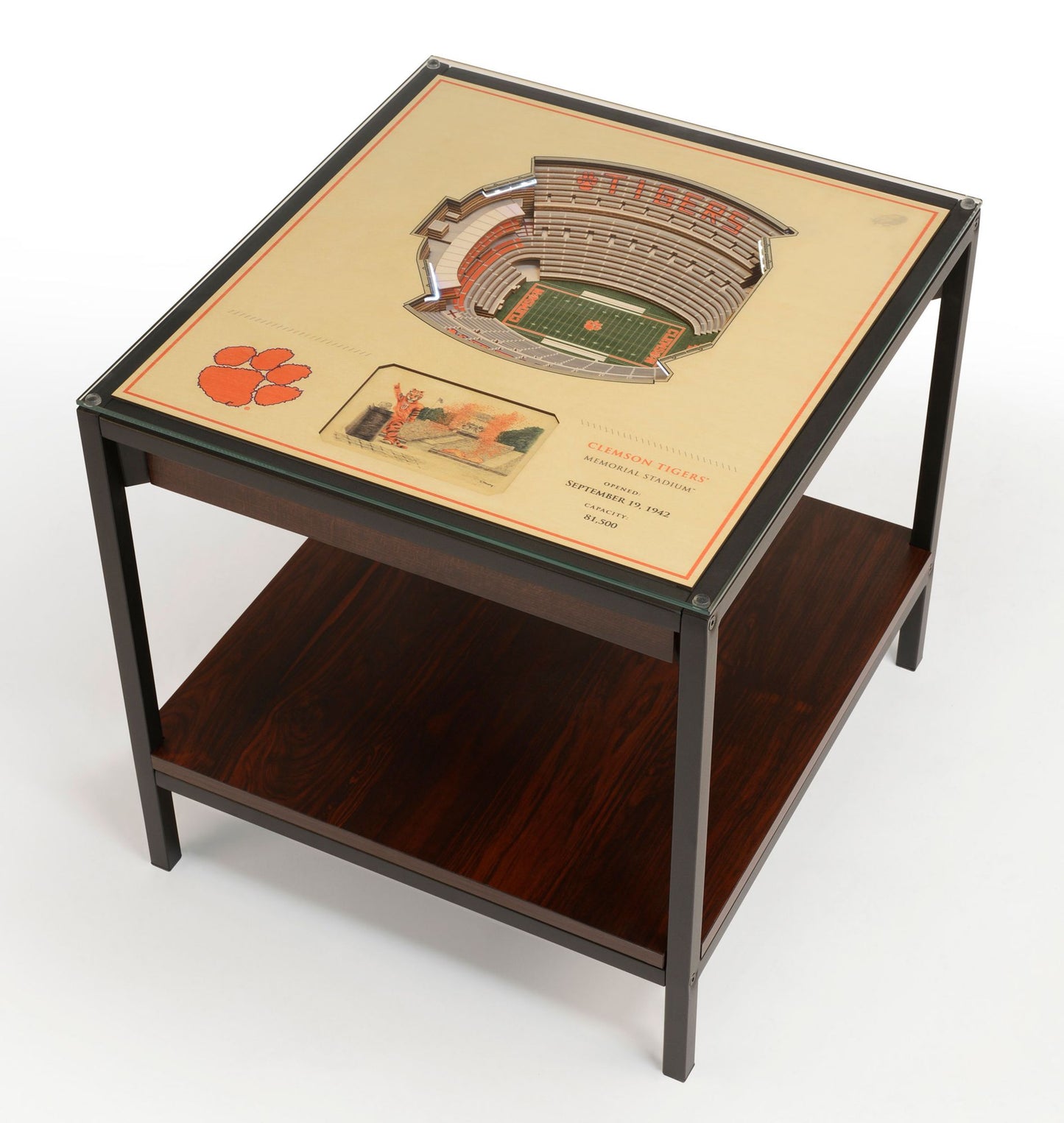 YouTheFan Clemson Tigers 25-Layer StadiumViews Lighted End Table