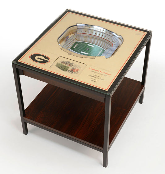 YouTheFan Georgia Bulldogs 25-Layer StadiumViews Lighted End Table