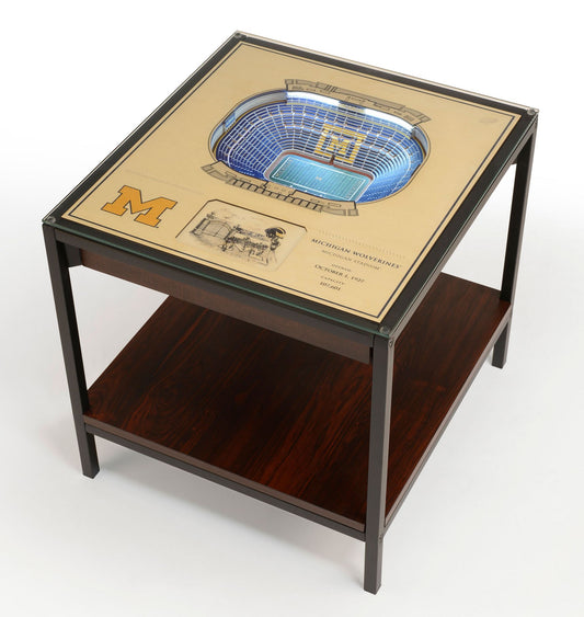 YouTheFan Michigan Wolverines 25-Layer StadiumViews Lighted End Table