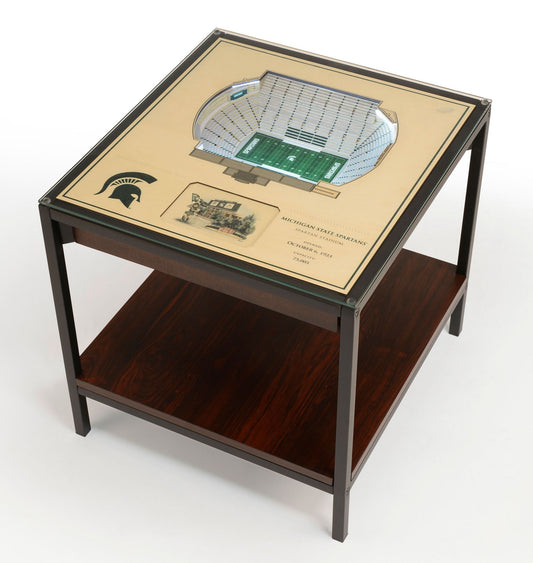 YouTheFan Michigan State Spartans 25-Layer StadiumViews Lighted End Table