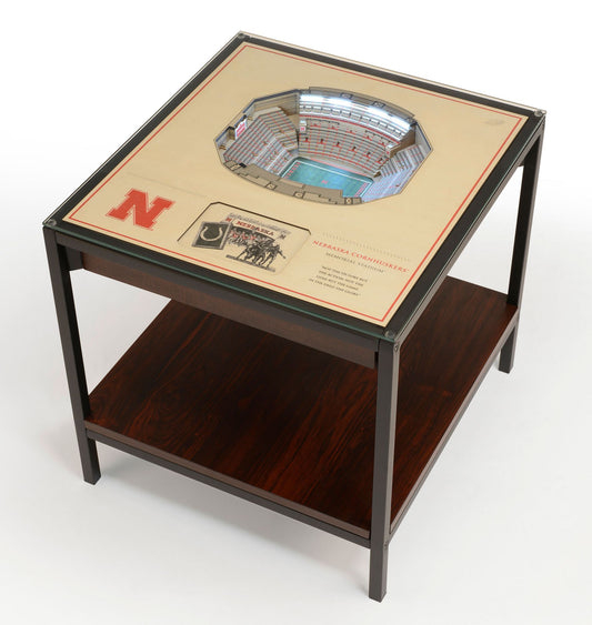 YouTheFan Nebraska Cornhuskers 25-Layer StadiumViews Lighted End Table