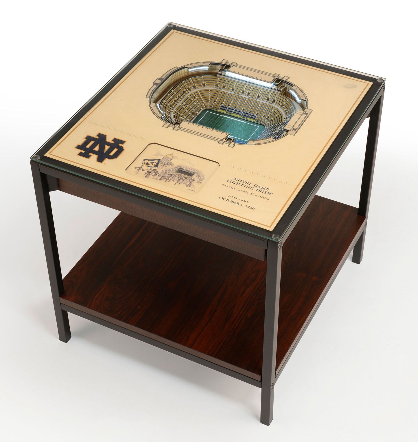 YouTheFan Notre Dame Fighting Irish 25-Layer StadiumViews Lighted End Table