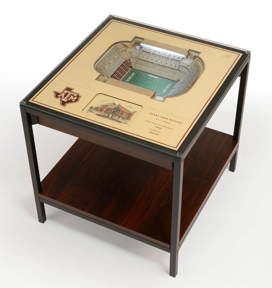 YouTheFan Texas A&M Aggies 25-Layer StadiumViews Lighted End Table