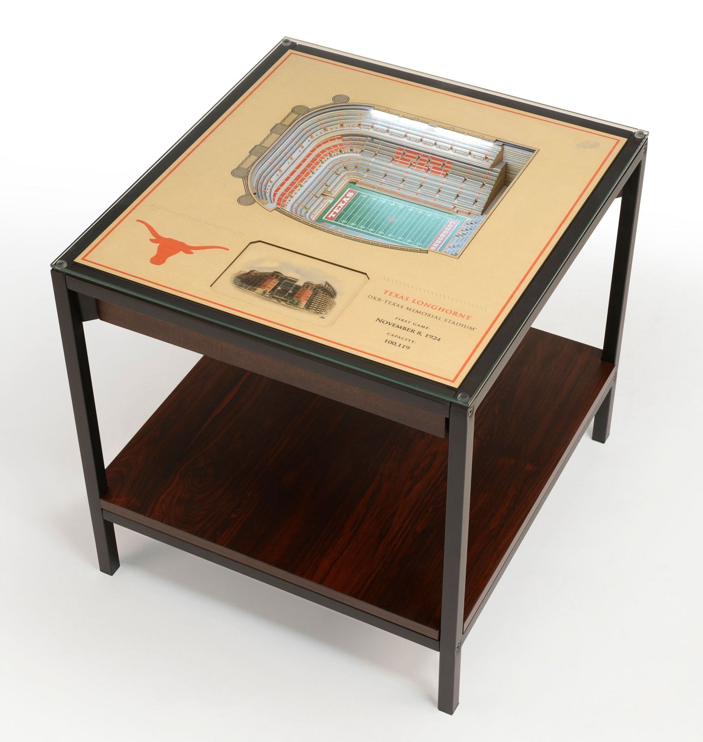 YouTheFan Texas Longhorns 25-Layer StadiumViews Lighted End Table