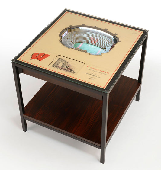 YouTheFan Wisconsin Badgers 25-Layer StadiumViews Lighted End Table