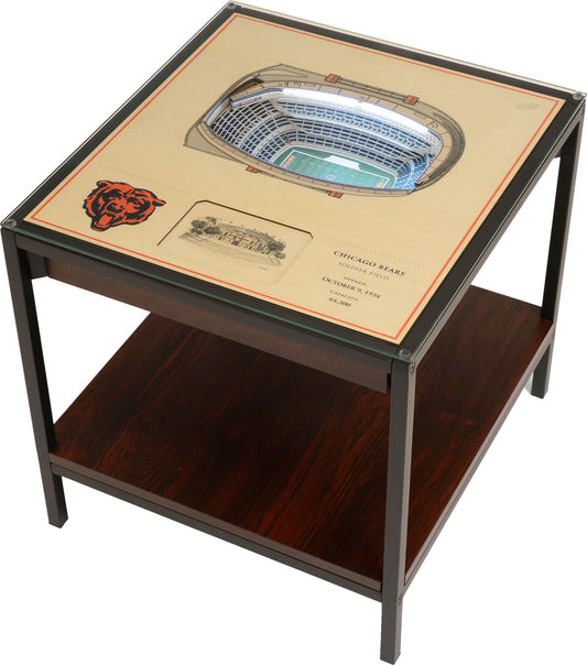 YouTheFan Chicago Bears 25-Layer StadiumViews Lighted End Table