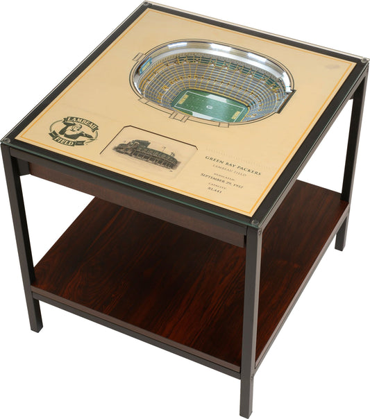YouTheFan Green Bay Packers 25-Layer StadiumViews Lighted End Table