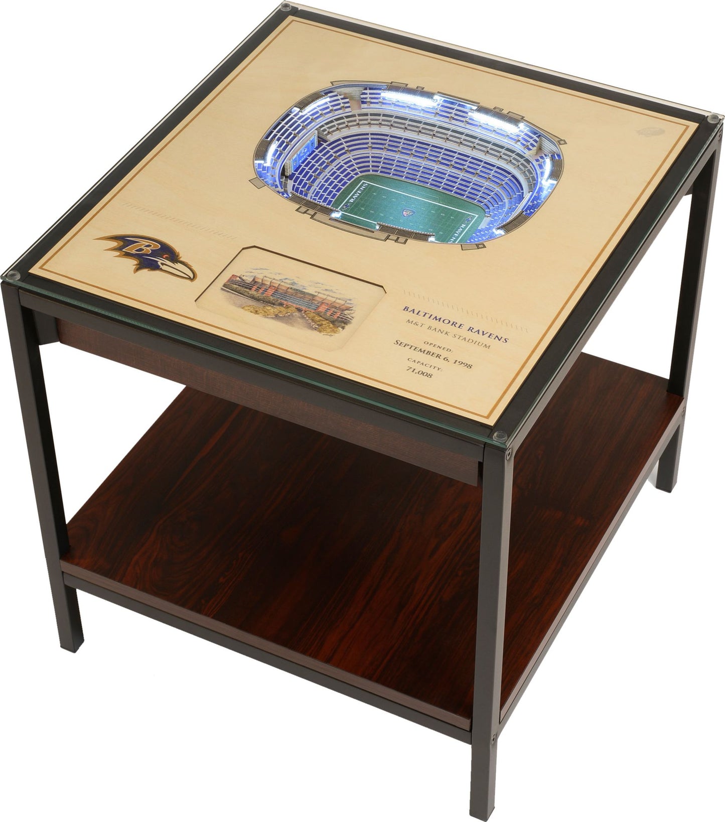 YouTheFan Baltimore Ravens 25-Layer StadiumViews Lighted End Table