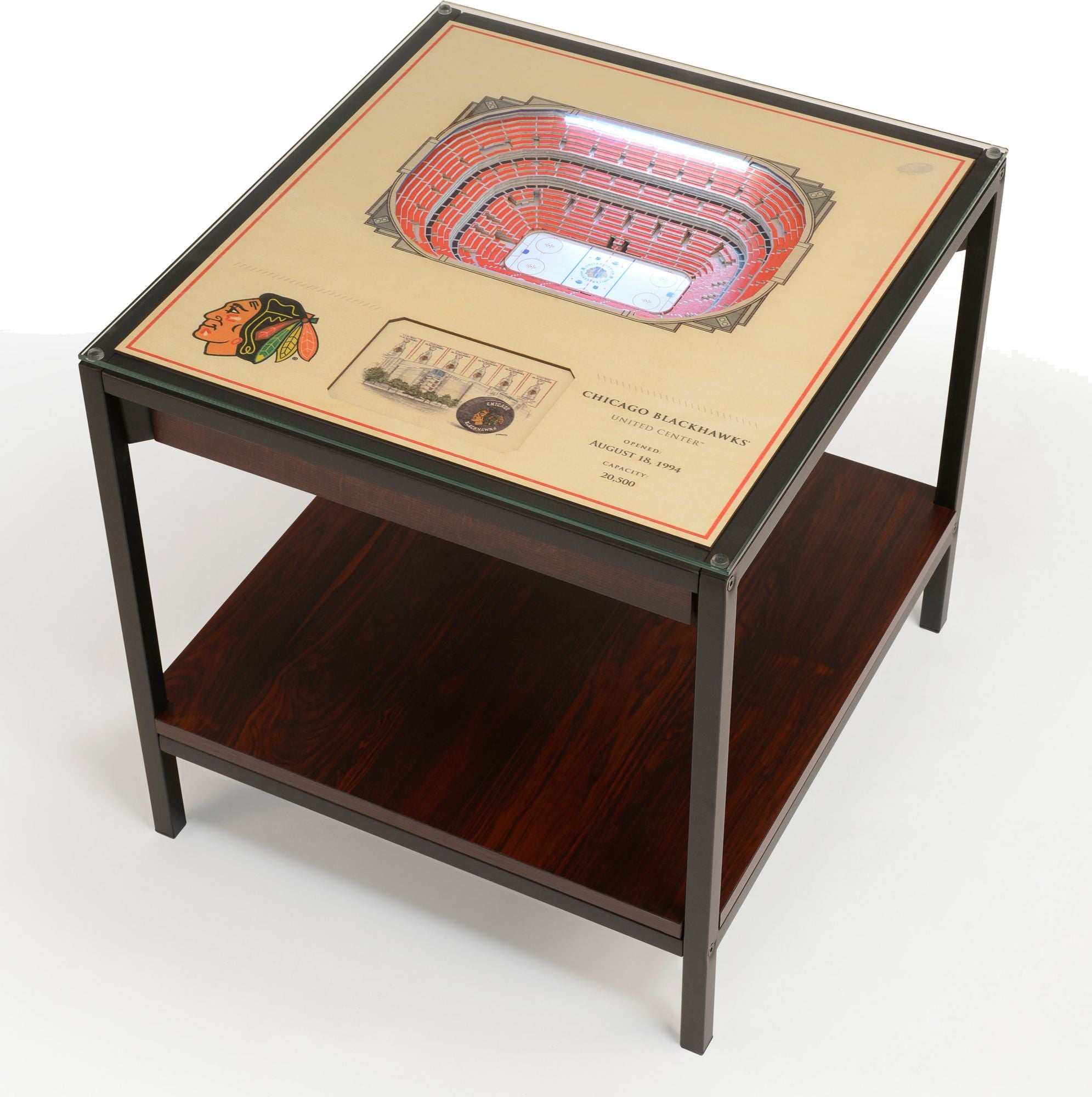 YouTheFan Chicago Blackhawks 25-Layer StadiumViews Lighted End Table