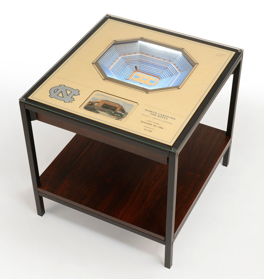 YouTheFan North Carolina Tar Heels 25-Layer StadiumViews Lighted End Table
