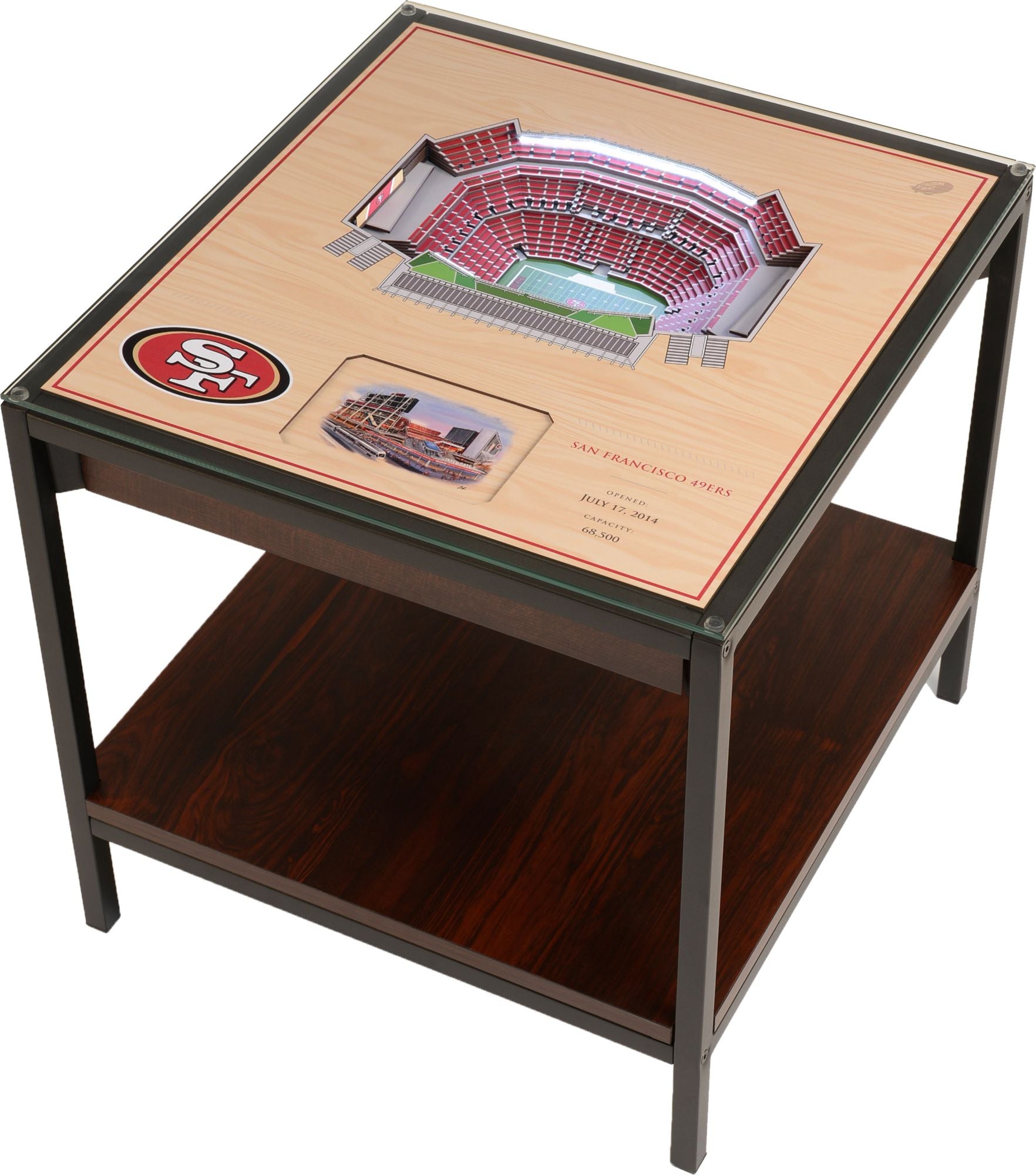 YouTheFan San Francisco 49ers 25-Layer StadiumViews Lighted End Table