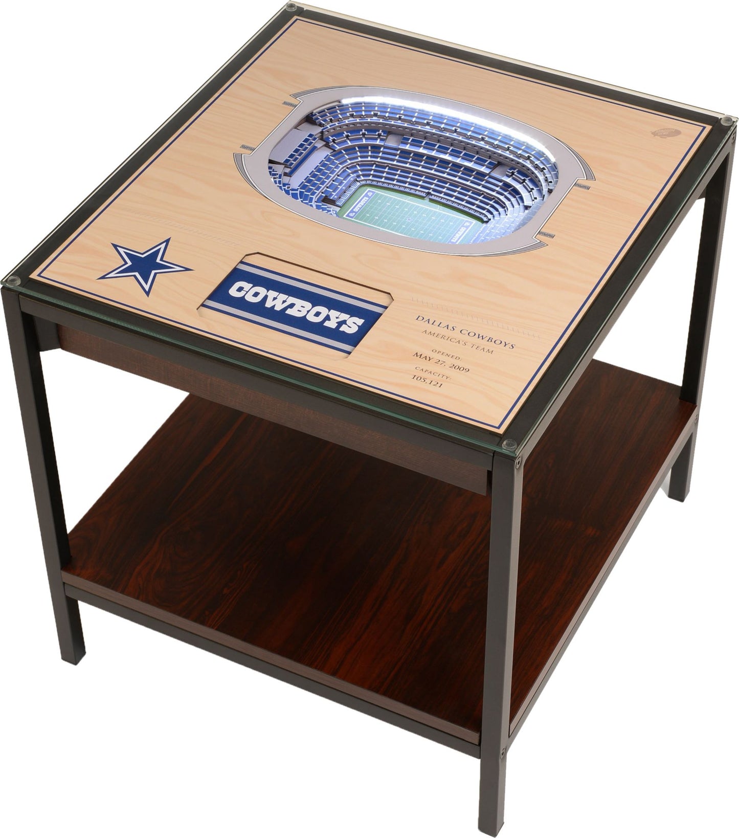 YouTheFan Dallas Cowboys 25-Layer StadiumViews Lighted End Table