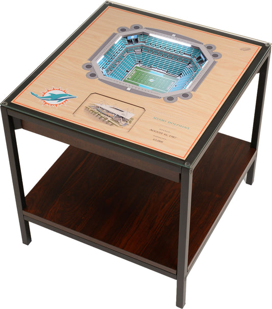 YouTheFan Miami Dolphins 25-Layer StadiumViews Lighted End Table