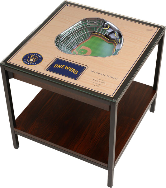 YouTheFan Milwaukee Brewers 25-Layer Stadium Views Lighted End Table
