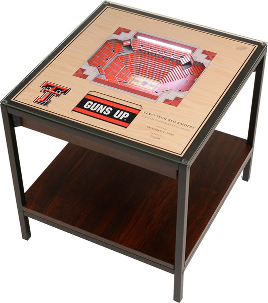 YouTheFan Texas Tech Red Raiders 25-Layer Stadium Views Lighted End Table