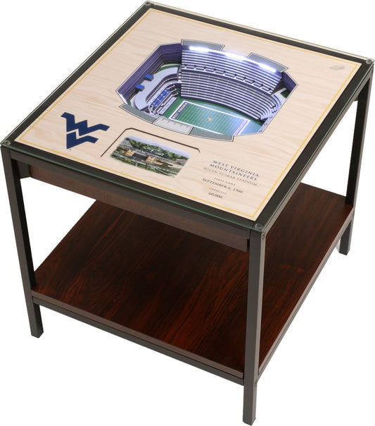 YouTheFan West Virginia Mountaineers 25-Layer Stadium Views Lighted End Table