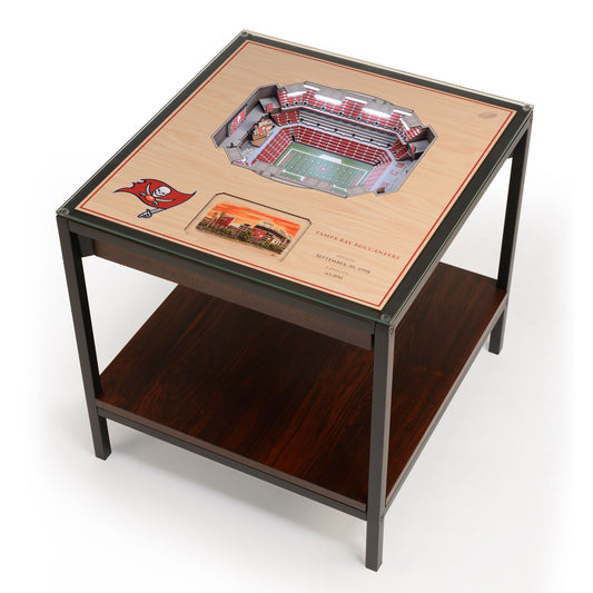 YouTheFan Tampa Bay Buccaneers 25-Layer StadiumViews Lighted End Table