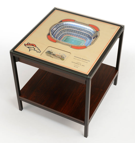 YouTheFan Denver Broncos 25-Layer StadiumViews Lighted End Table