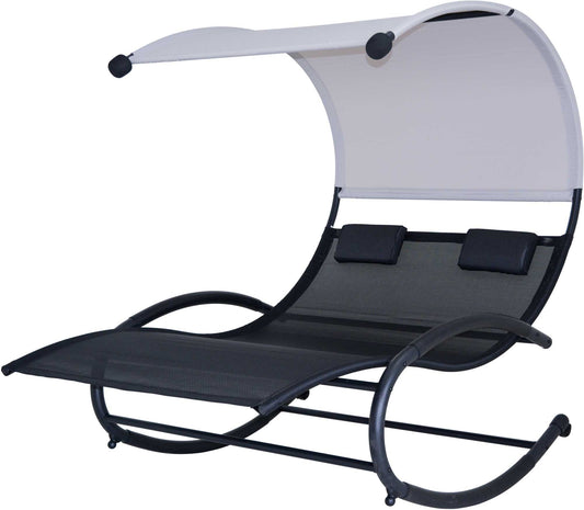 Island Retreat Ultra Comfortable Cool Mesh Dual Rocker with Canopy