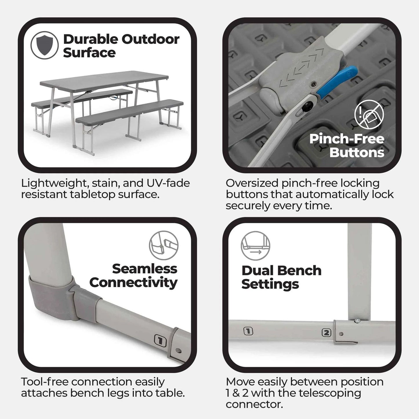 CORE 6' Picnic Table 3-in-1 Combo