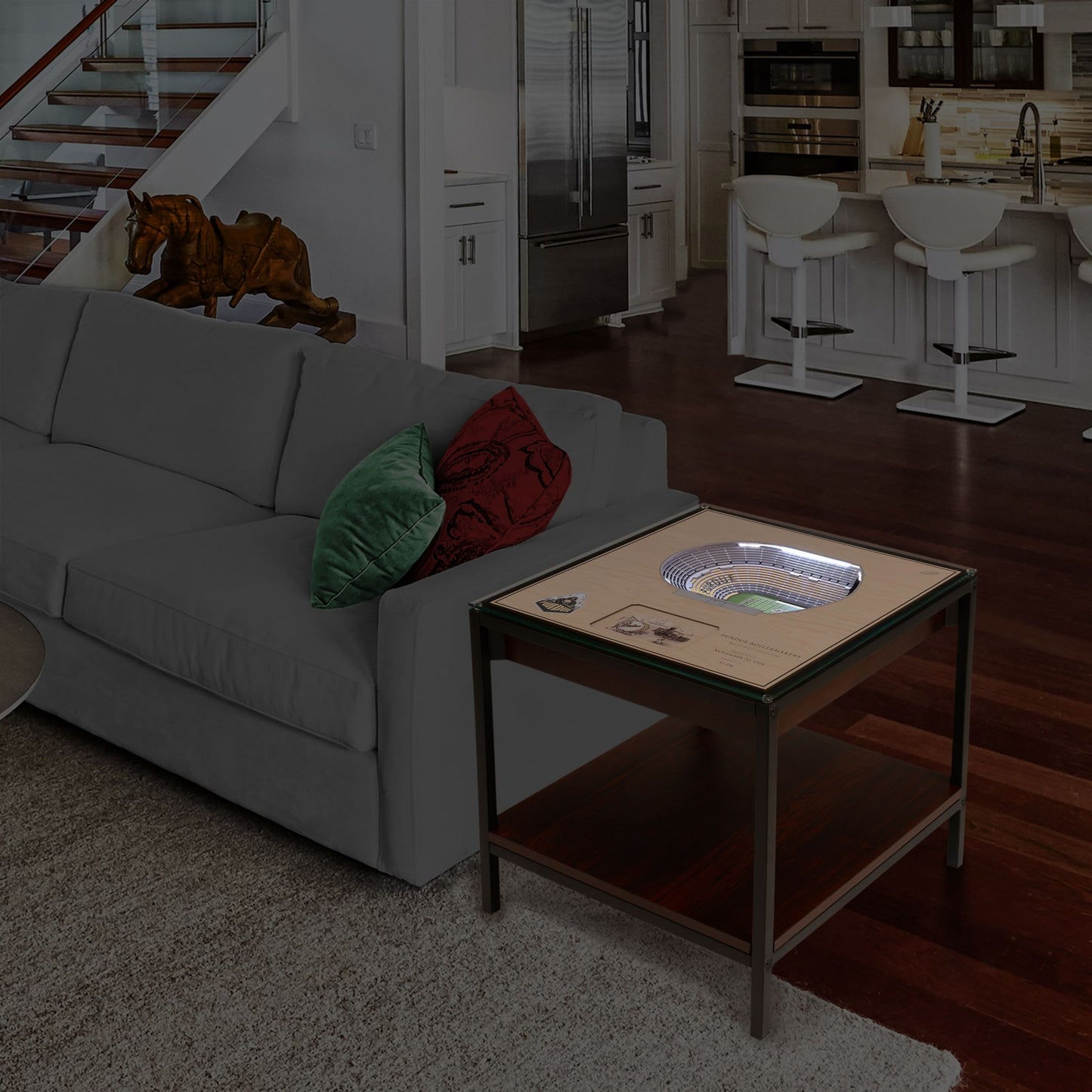 YouTheFan Purdue Boilermakers 25-Layer StadiumViews Lighted End Table