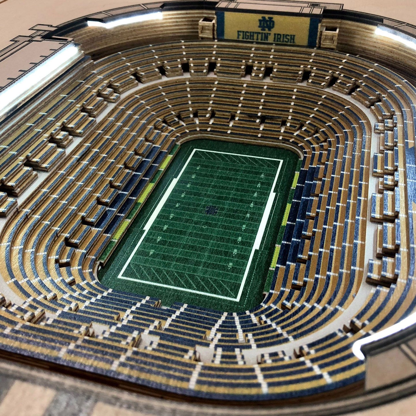 YouTheFan Notre Dame Fighting Irish 25-Layer StadiumViews Lighted End Table