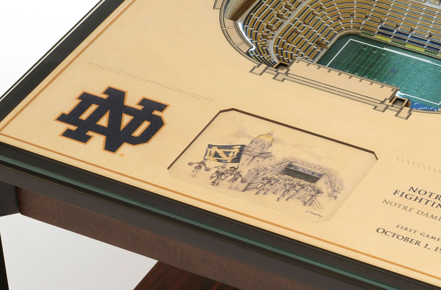 YouTheFan Notre Dame Fighting Irish 25-Layer StadiumViews Lighted End Table