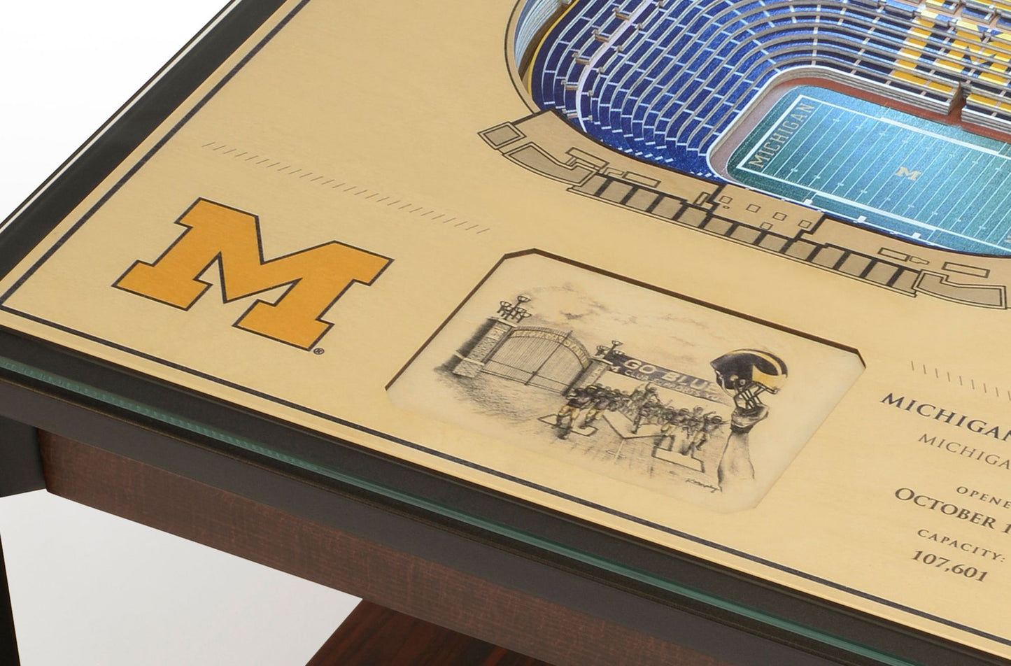 YouTheFan Michigan Wolverines 25-Layer StadiumViews Lighted End Table