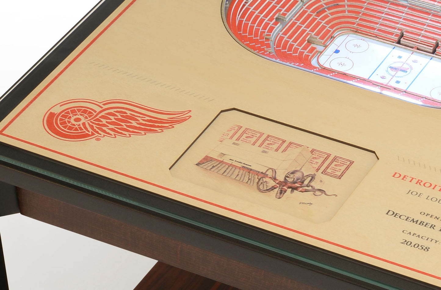 YouTheFan Detroit Red Wings 25-Layer StadiumViews Lighted End Table