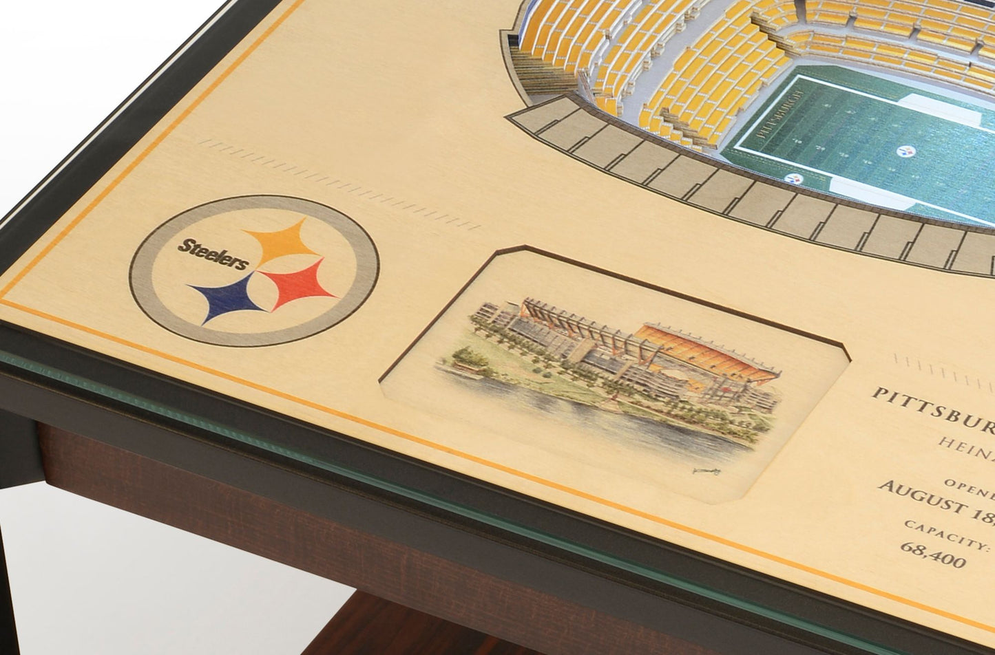 YouTheFan Pittsburgh Steelers 25-Layer StadiumViews Lighted End Table