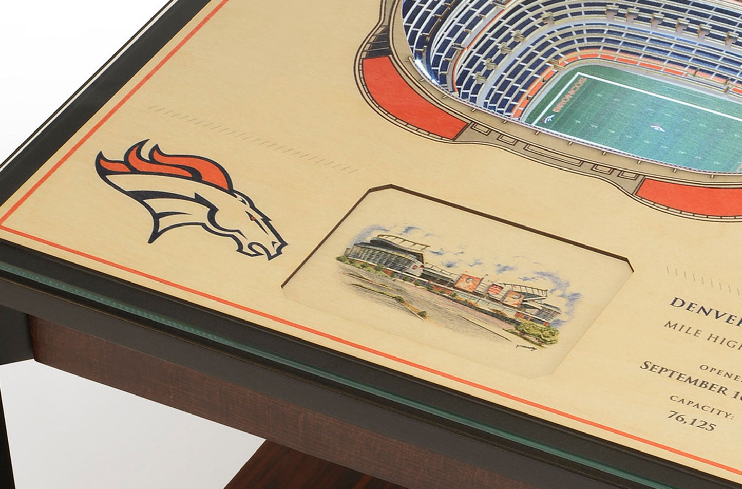 YouTheFan Denver Broncos 25-Layer StadiumViews Lighted End Table