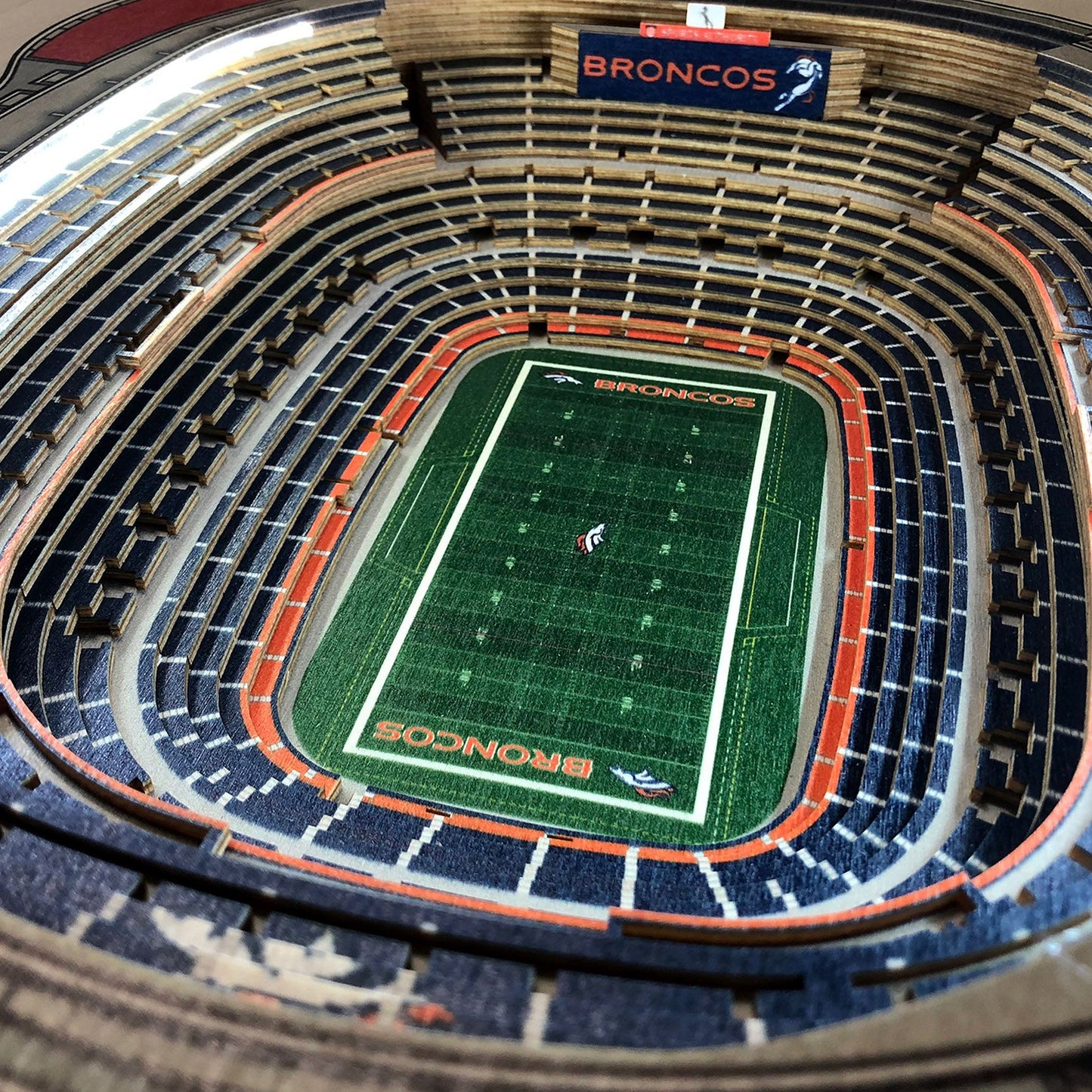 YouTheFan Denver Broncos 25-Layer StadiumViews Lighted End Table