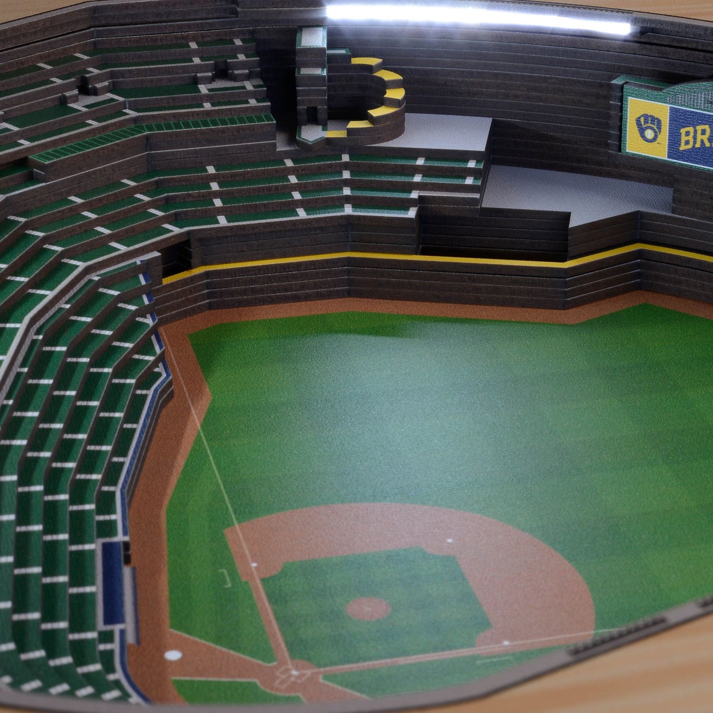 YouTheFan Milwaukee Brewers 25-Layer Stadium Views Lighted End Table