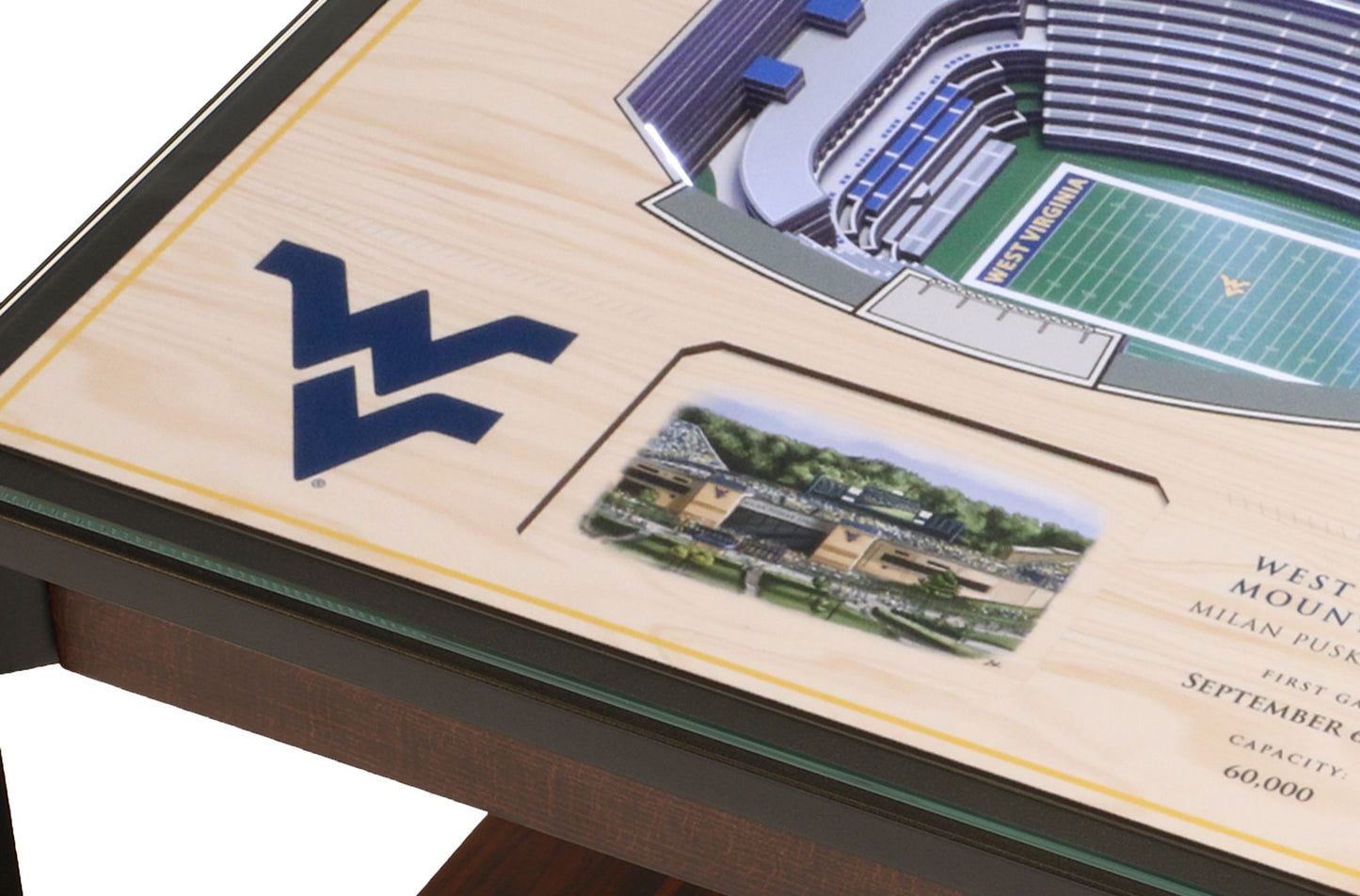 YouTheFan West Virginia Mountaineers 25-Layer Stadium Views Lighted End Table