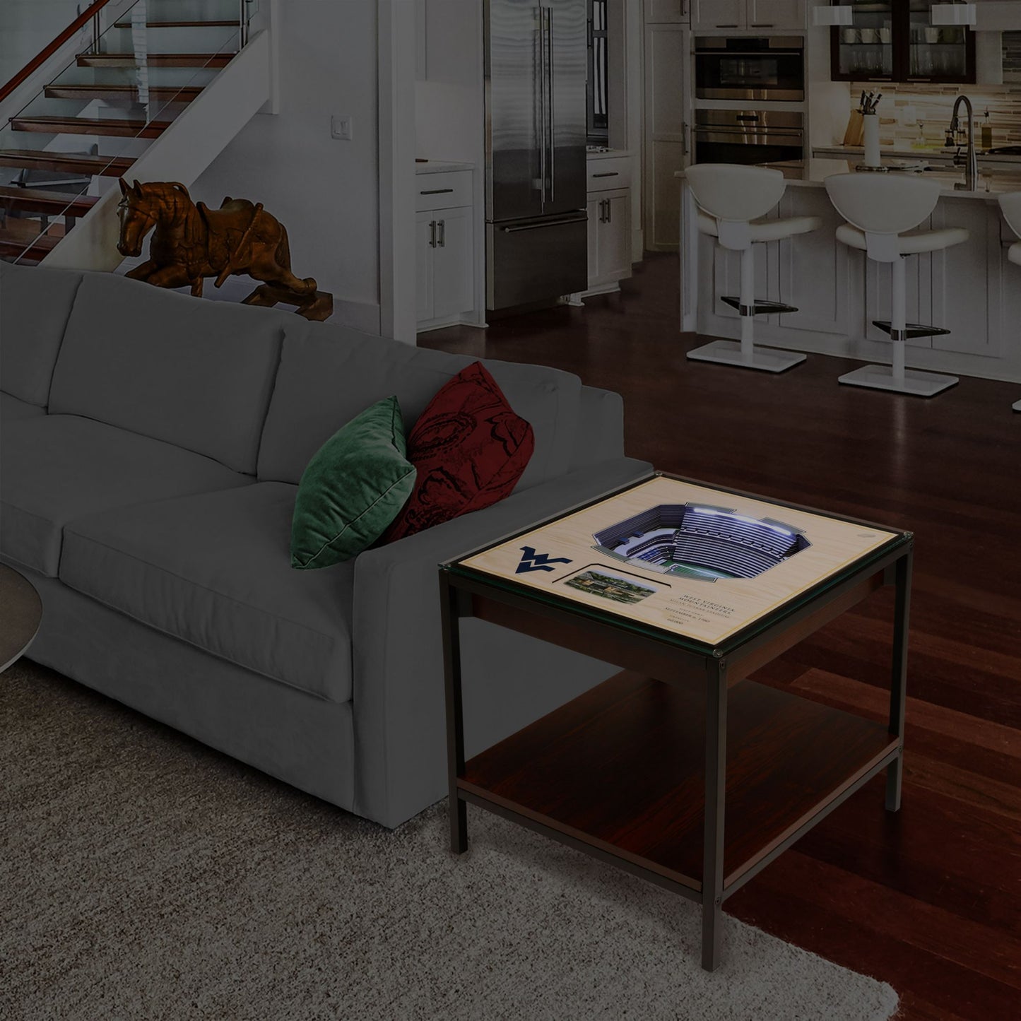 YouTheFan West Virginia Mountaineers 25-Layer Stadium Views Lighted End Table