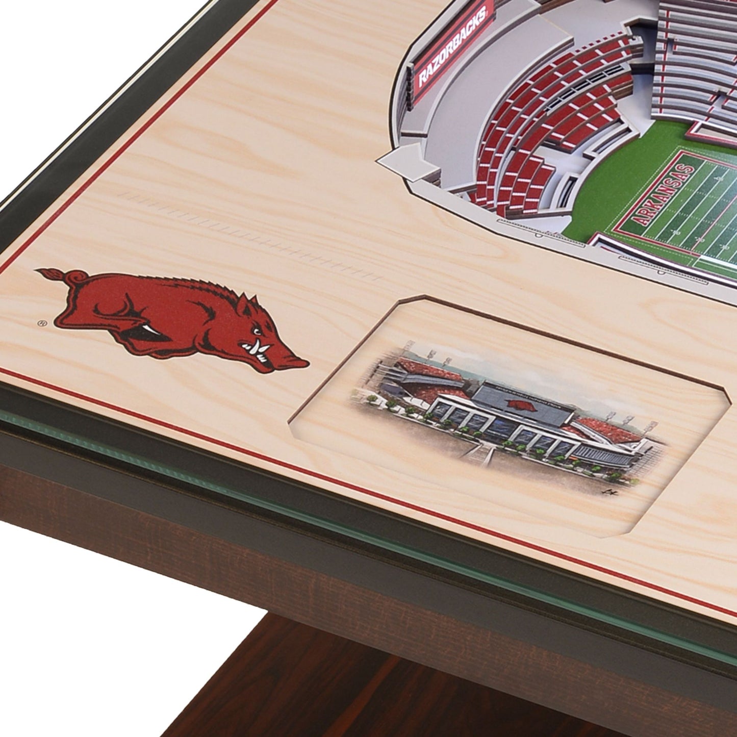 YouTheFan Arkansas Razorbacks 25-Layer Stadium Views Lighted End Table