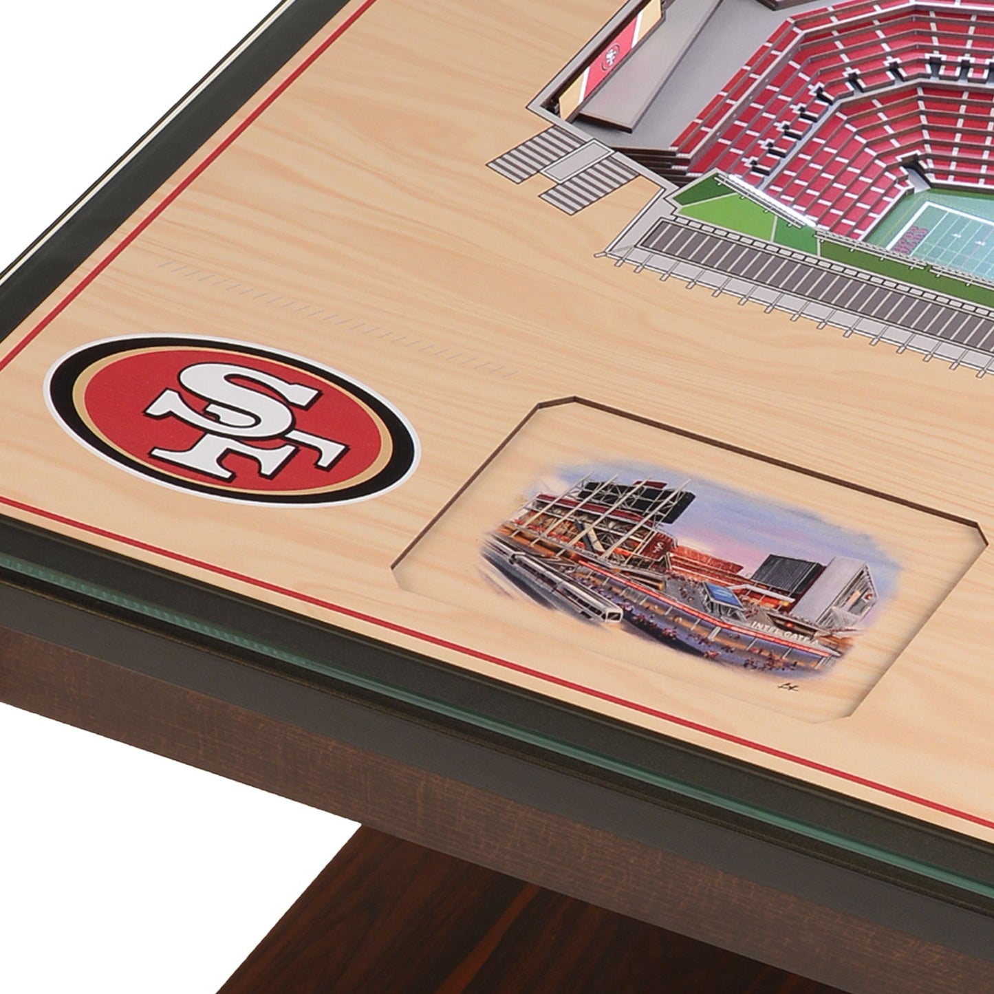 YouTheFan San Francisco 49ers 25-Layer StadiumViews Lighted End Table