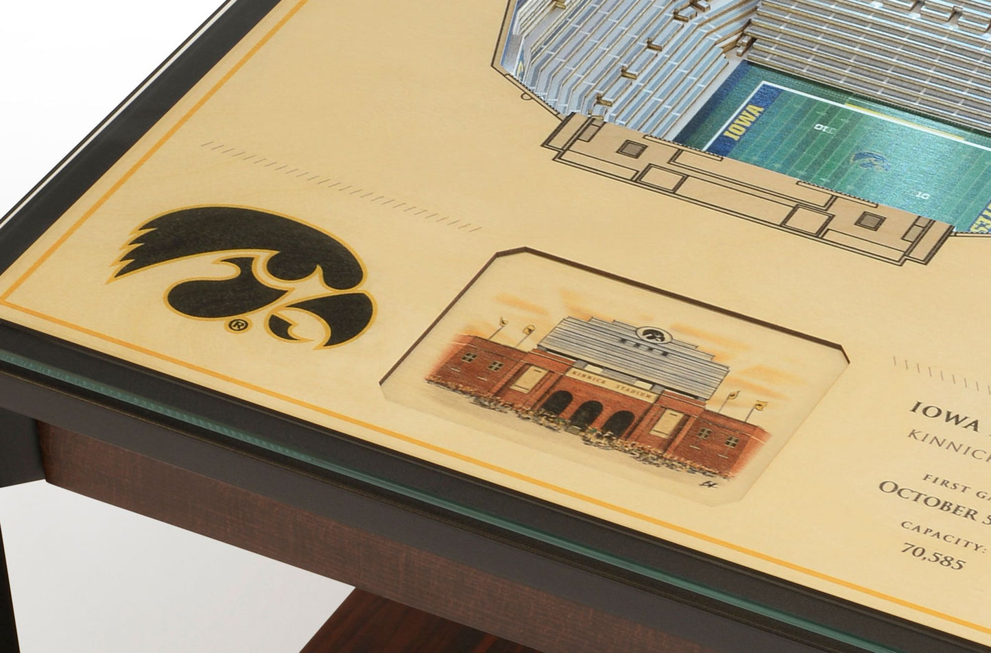 YouTheFan Iowa Hawkeyes 25-Layer StadiumViews Lighted End Table