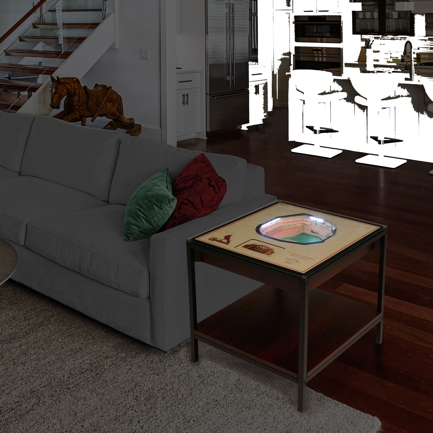 YouTheFan St. Louis Cardinals 25-Layer StadiumViews Lighted End Table