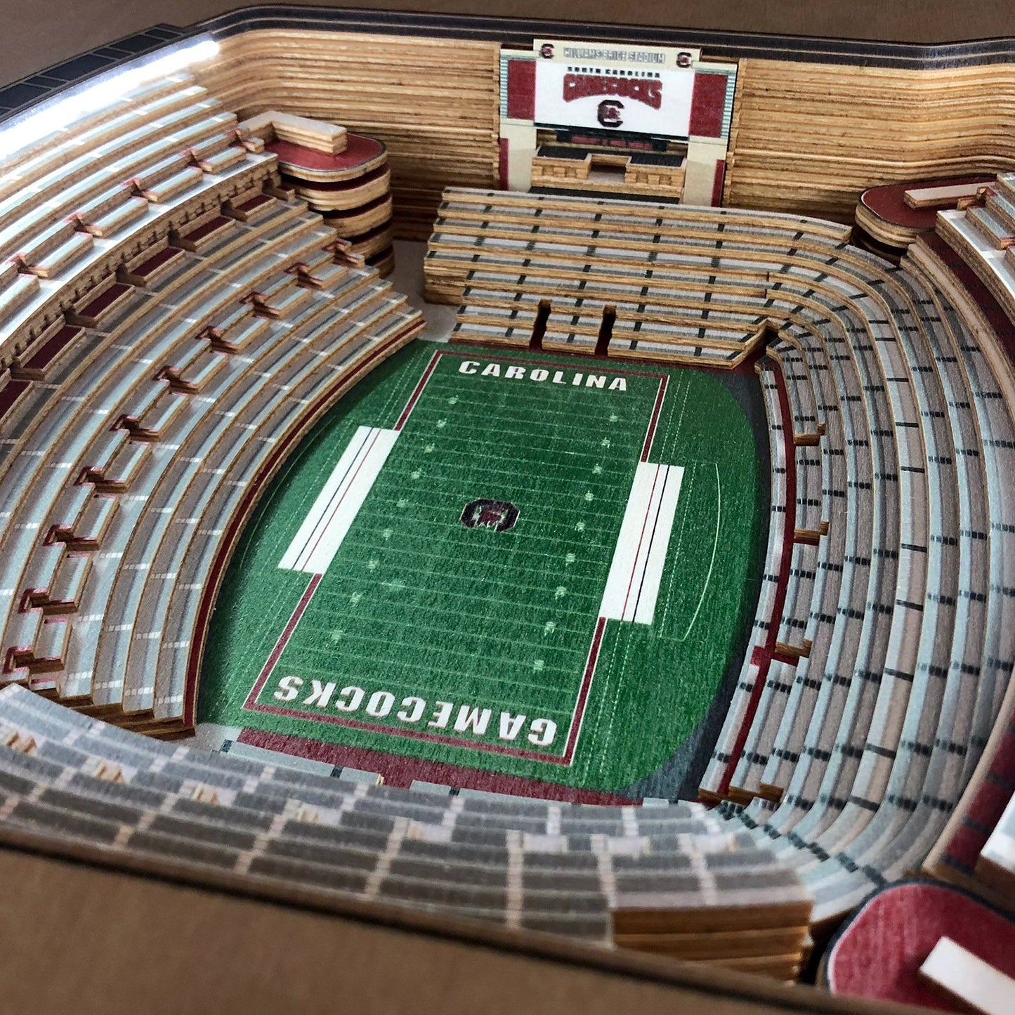 YouTheFan South Carolina Gamecocks 25-Layer StadiumViews Lighted End Table