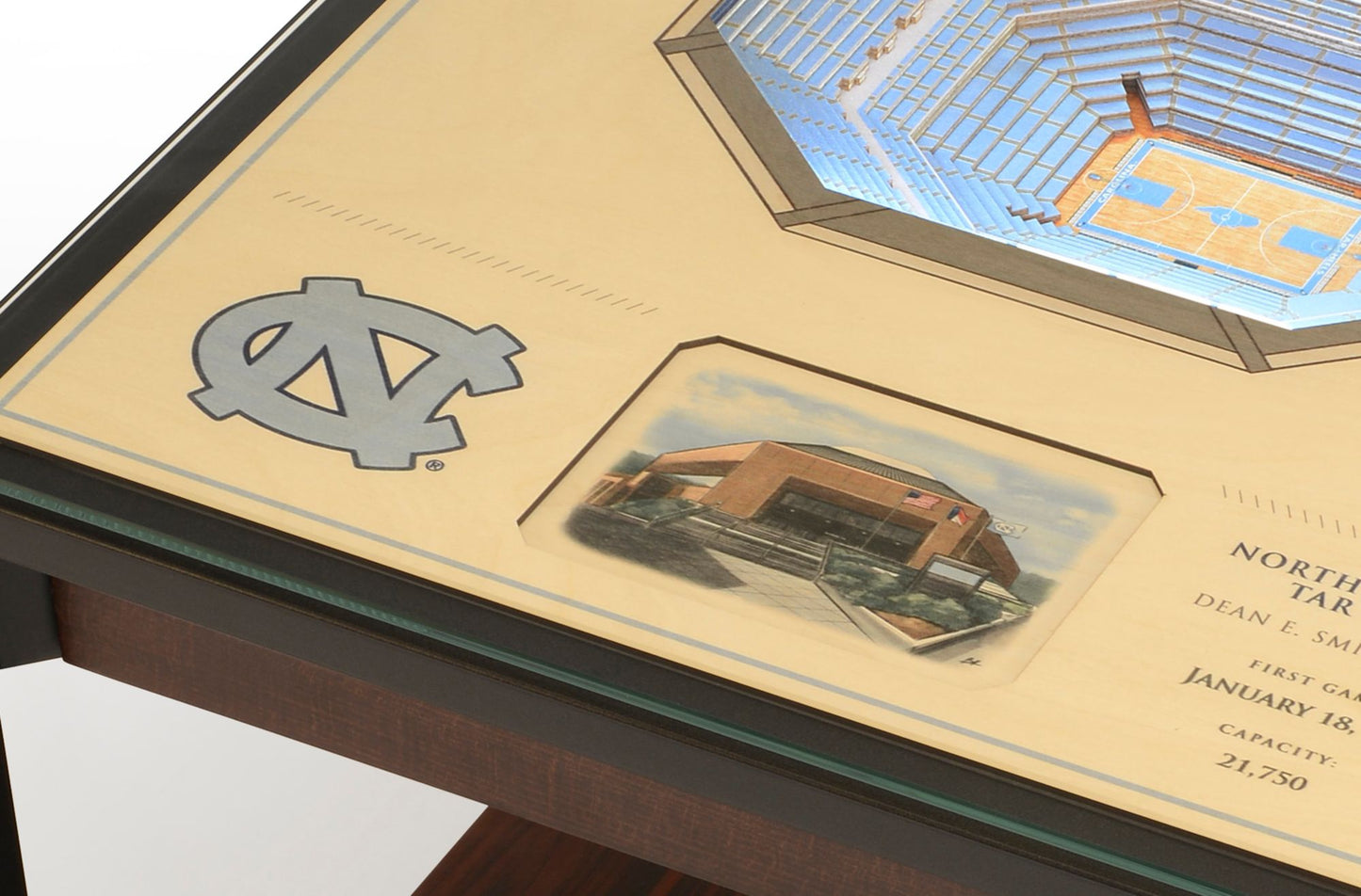 YouTheFan North Carolina Tar Heels 25-Layer StadiumViews Lighted End Table