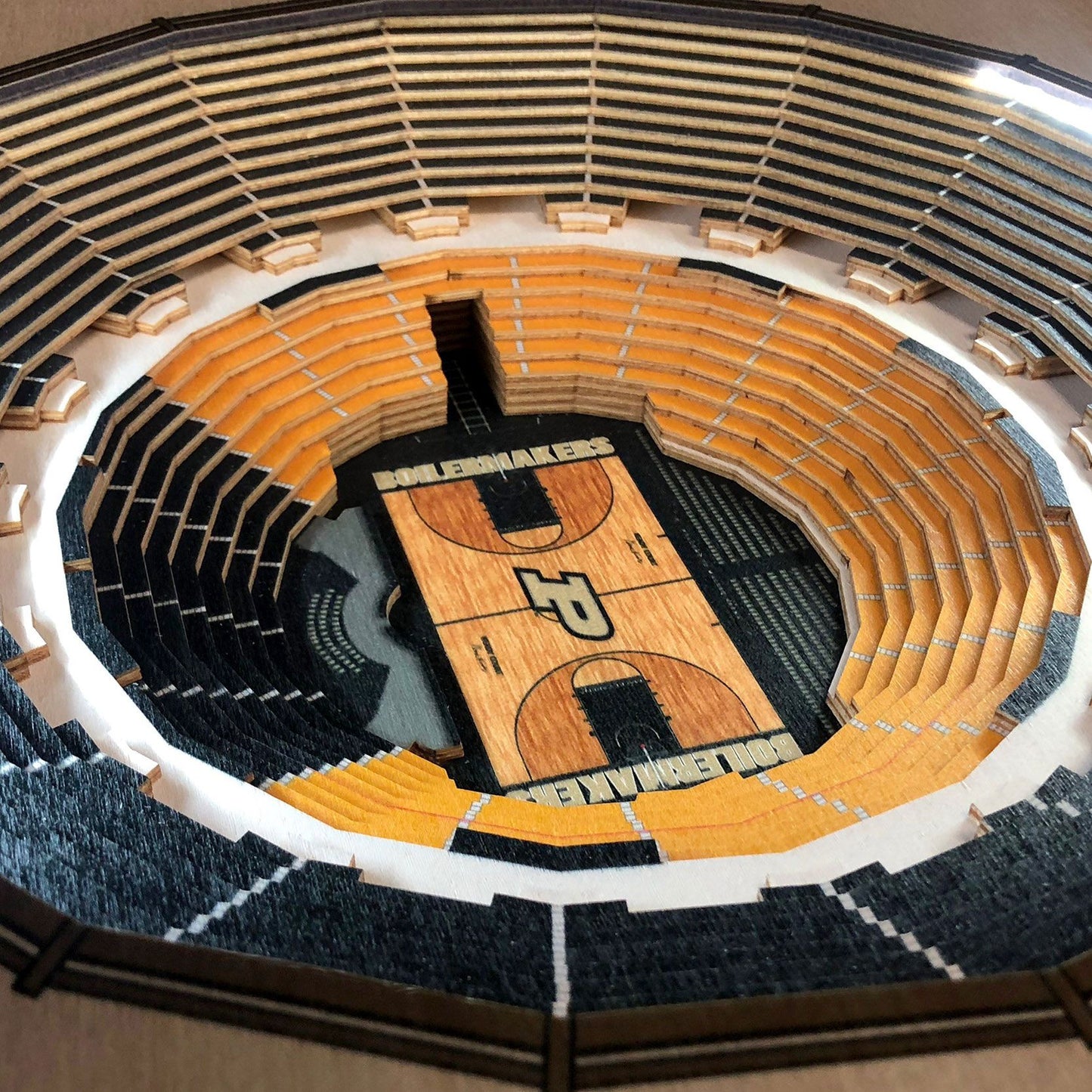 YouTheFan Purdue Boilermakers 25-Layer StadiumViews Lighted End Table