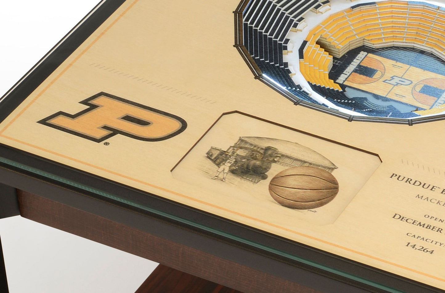 YouTheFan Purdue Boilermakers 25-Layer StadiumViews Lighted End Table