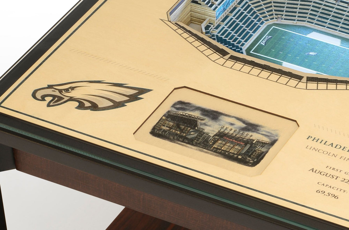 YouTheFan Philadelphia Eagles 25-Layer StadiumViews Lighted End Table
