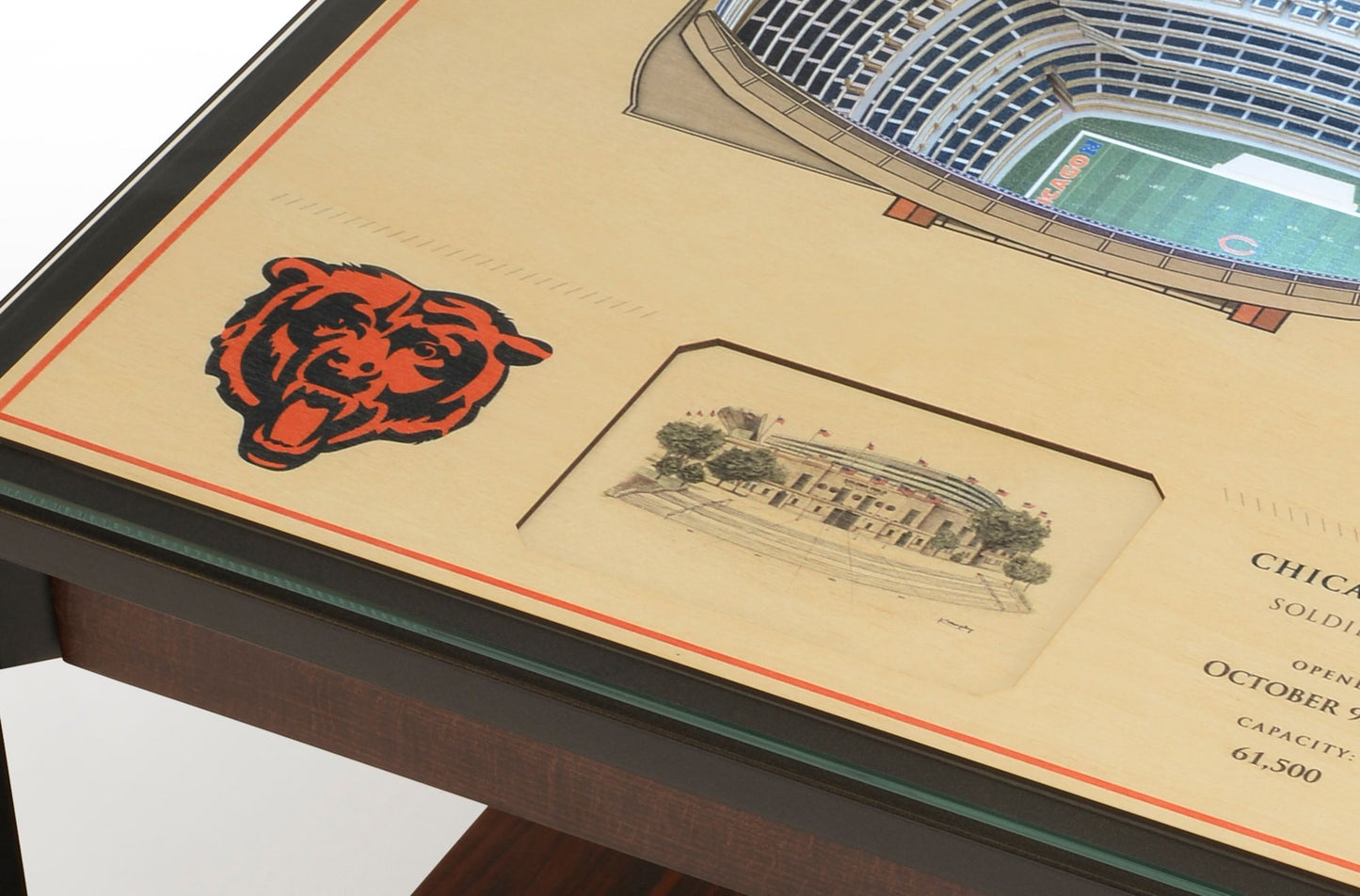 YouTheFan Chicago Bears 25-Layer StadiumViews Lighted End Table