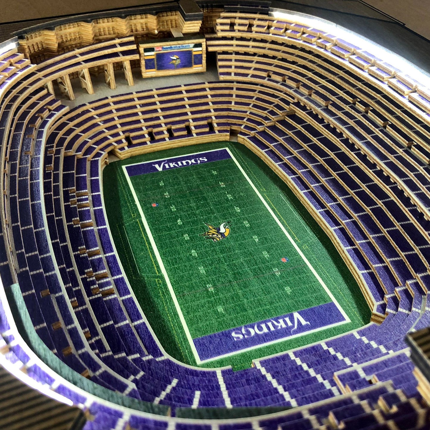 YouTheFan Minnesota Vikings 25-Layer StadiumViews Lighted End Table