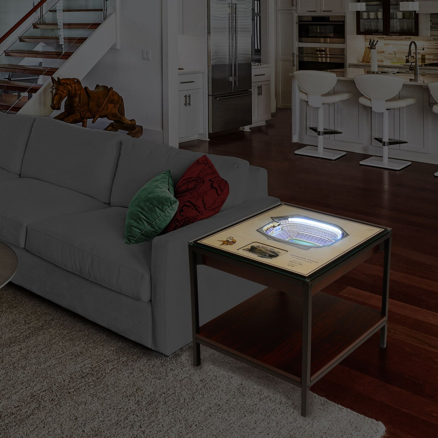 YouTheFan Minnesota Vikings 25-Layer StadiumViews Lighted End Table
